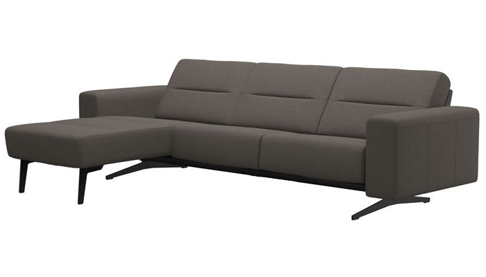 Stressless Stella Chaise Sofa in Silva Dark Beige Fabric